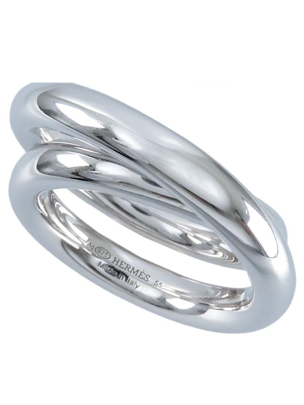 Hermes Vertige Ring Silver Double Tour